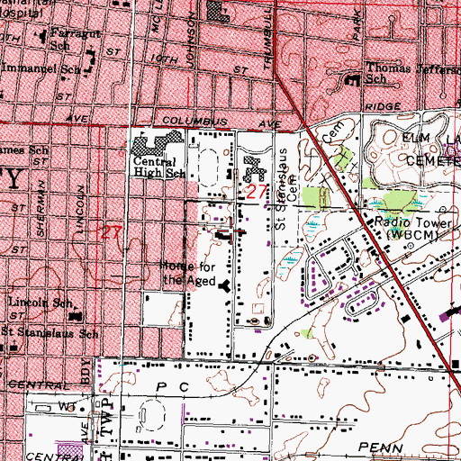 Topographic Map of Eastside Family Physicians, MI