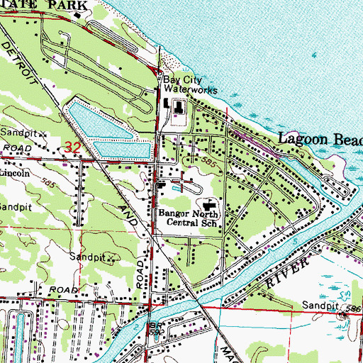 Topographic Map of Oakbrook Mobile Home Park, MI