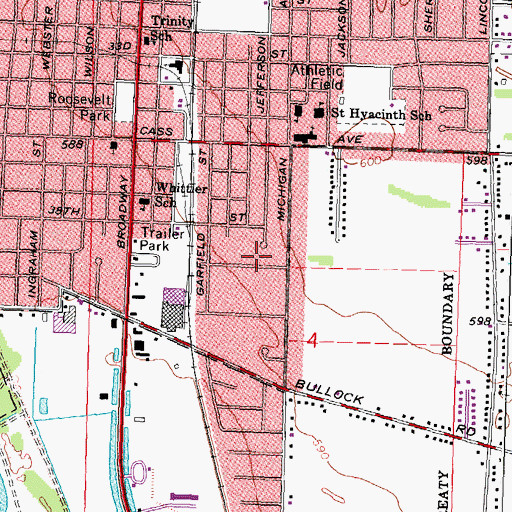 Topographic Map of Riverview Mobile Home Estates, MI