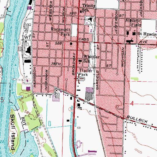 Topographic Map of Bay Side Village Mobile Home Park, MI