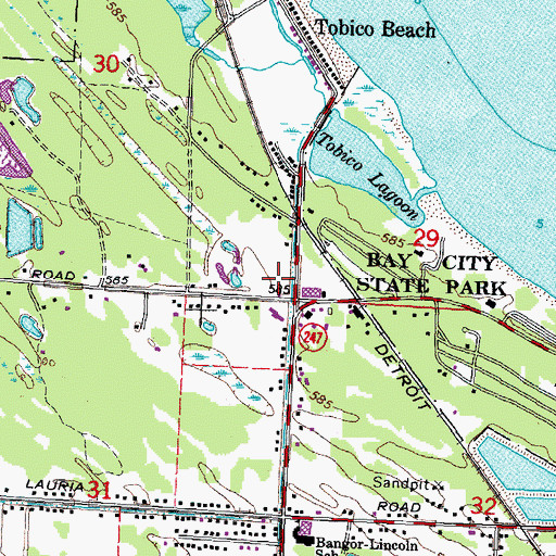 Topographic Map of Marsh Point Par Three Golf Course, MI