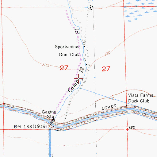 Topographic Map of Camp Thirteen Slough, CA