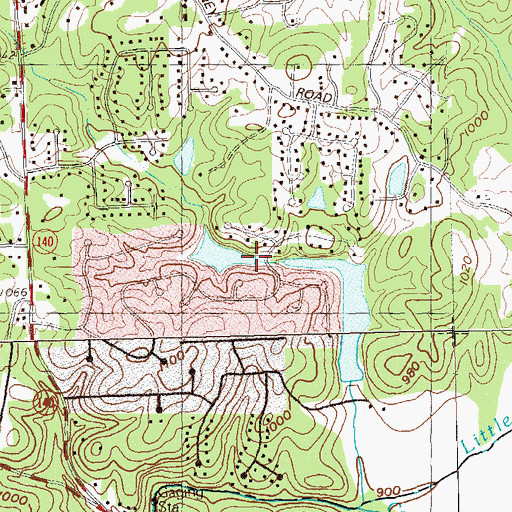 Topographic Map of Cherokee Estates Lake Dam, GA