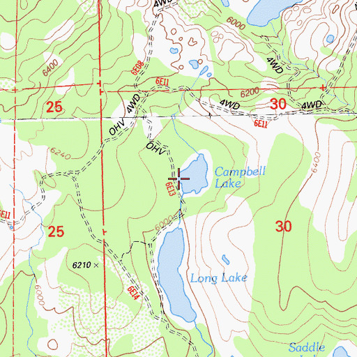 Topographic Map of Campbell Lake, CA