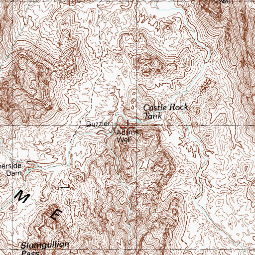 Topographic Map of Castle Rock Tank, AZ