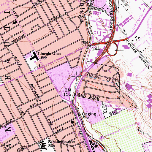 Topographic Map of Canoas Creek, CA