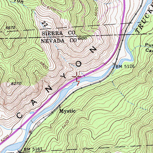 Topographic Map of Canyon Twentytwo, CA