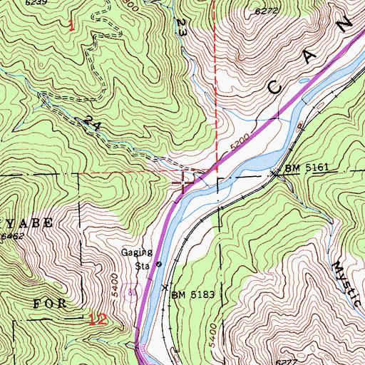 Topographic Map of Canyon Twentyfour, CA