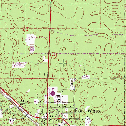 Topographic Map of Fort White High School, FL