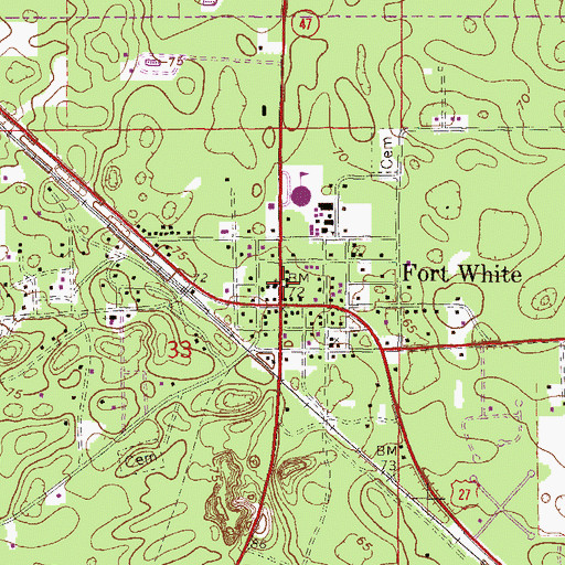 Topographic Map of Fort White Baptist Church, FL