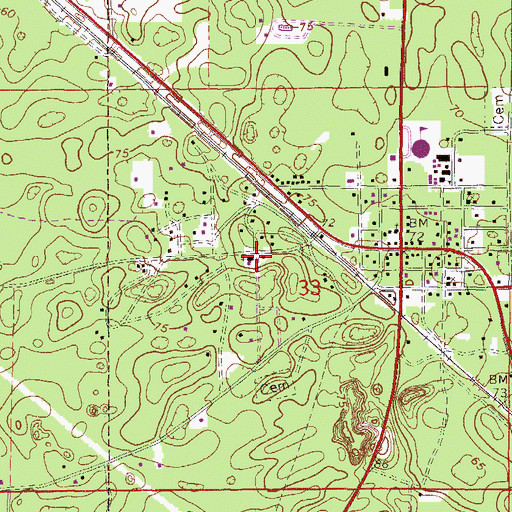 Topographic Map of Antioch Missionary Baptist Church, FL