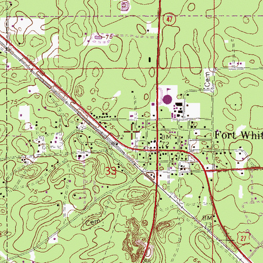 Topographic Map of Fort White Post Office, FL