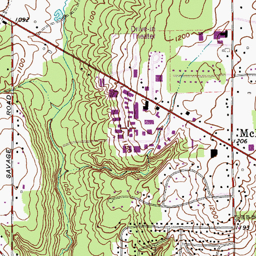 Topographic Map of Knowles Industrial Park, OH