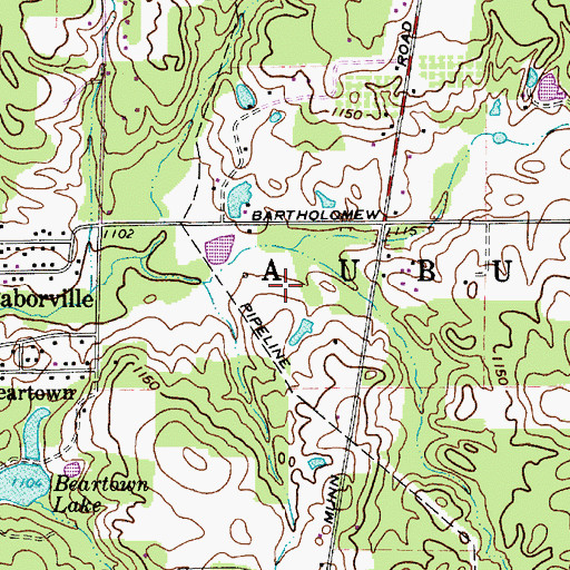 Topographic Map of Ashbrook Farm, OH