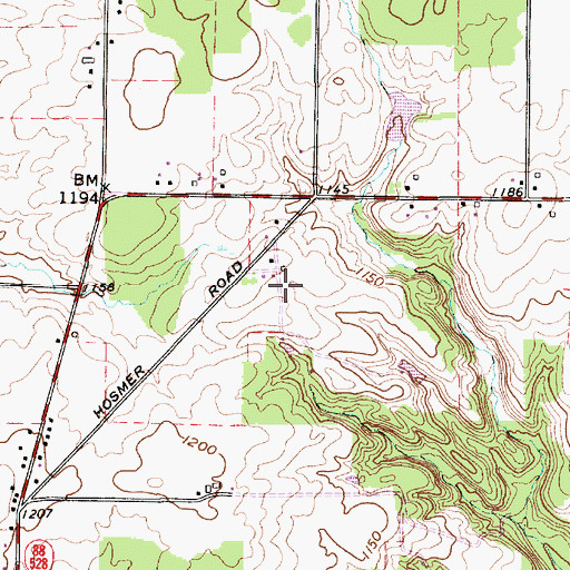 Topographic Map of Zaylor Farm, OH