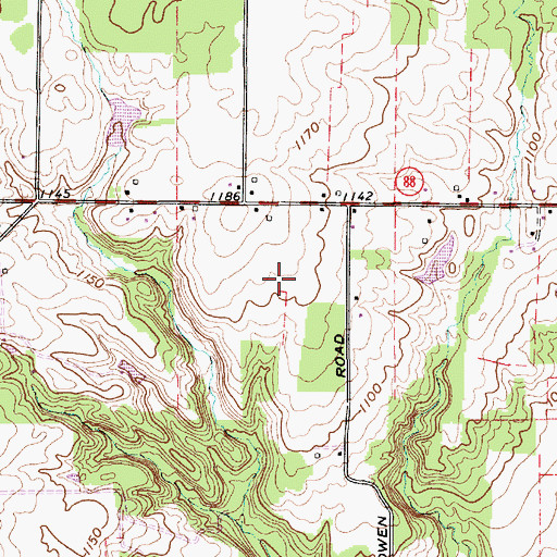 Topographic Map of Moss Farm, OH