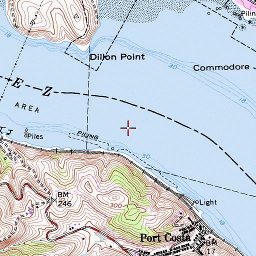 Topographic Map of Carquinez Strait, CA