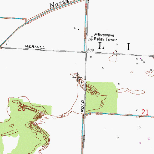 Topographic Map of Bateson Farms, OH
