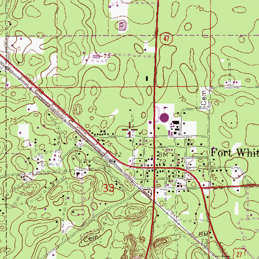 Topographic Map of Ichetucknee / South Columbia Volunteer Fire Department Station 46, FL