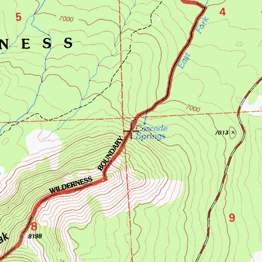 Topographic Map of Cascade Springs, CA