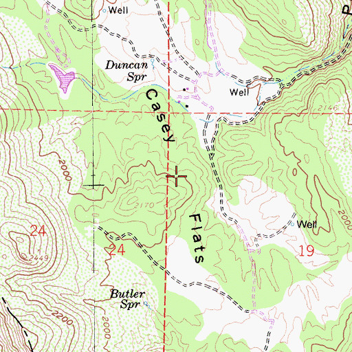 Topographic Map of Casey Flats, CA