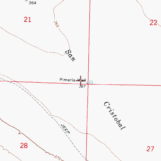 Topographic Map of Pimeria Well, AZ