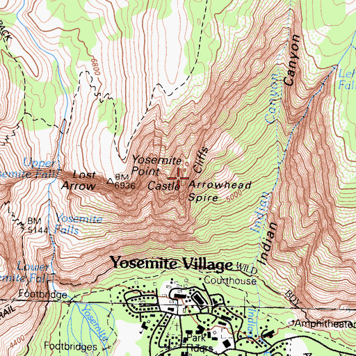 Topographic Map of Castle Cliffs, CA