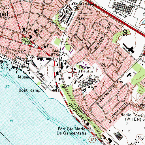 Topographic Map of Lakeshore Drive-In (historical), NY