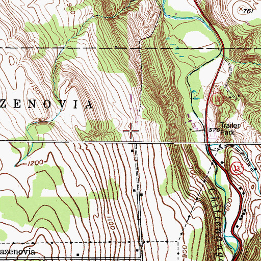 Topographic Map of Brick Farm, NY