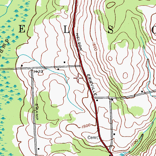 Topographic Map of Cazabu Farms, NY