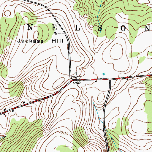 Topographic Map of Jackass Hills Farms, NY