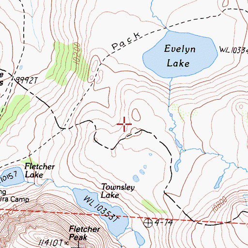 Topographic Map of Cathedral Range, CA