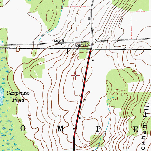 Topographic Map of Three Sisters Farm, NY