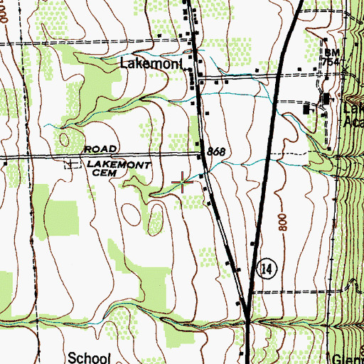 Topographic Map of Overlook Farms, NY