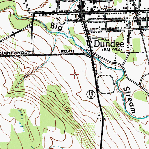 Topographic Map of Kelly Farms, NY