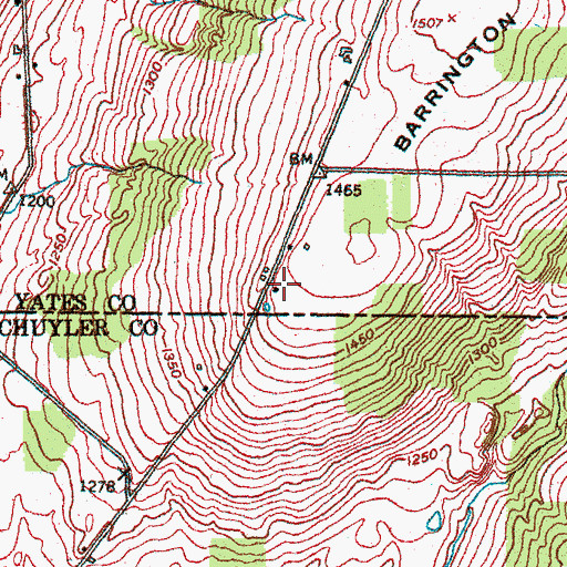 Topographic Map of Keuka Overlook Cellars, NY