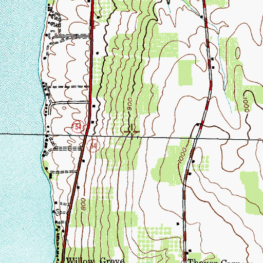 Topographic Map of Keuka Spring Vineyards, NY