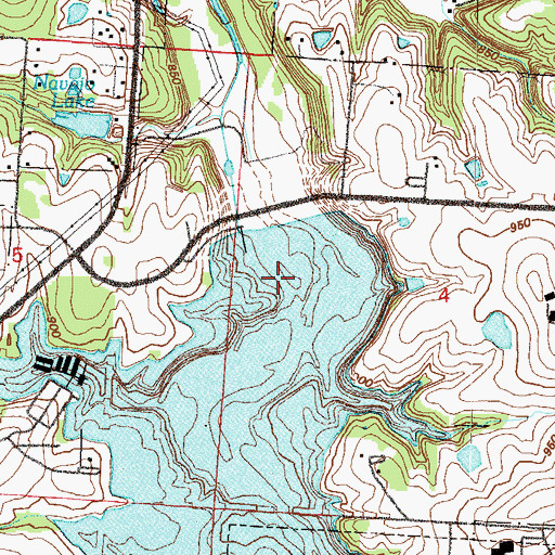 Topographic Map of Longview Dam, MO