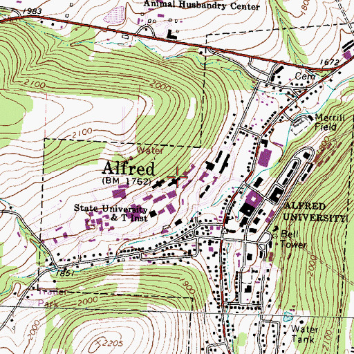 Topographic Map of Braddon Hall, NY