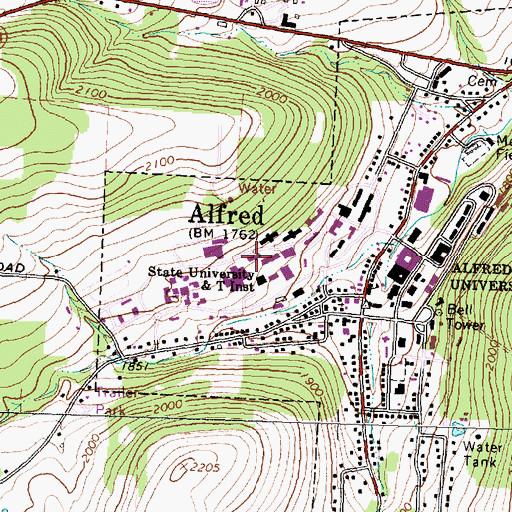 Topographic Map of E J Brown Hall, NY