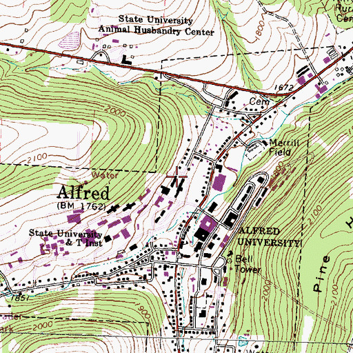Topographic Map of Getman Hall, NY