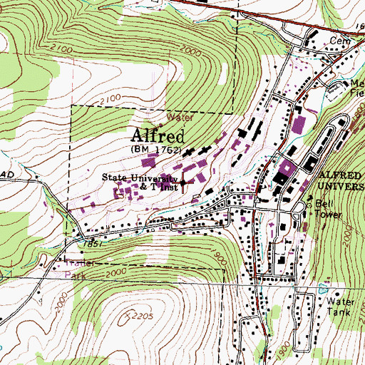 Topographic Map of Hinkle Memorial Library, NY