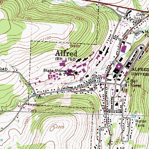 Topographic Map of Hunter Student Development Center, NY