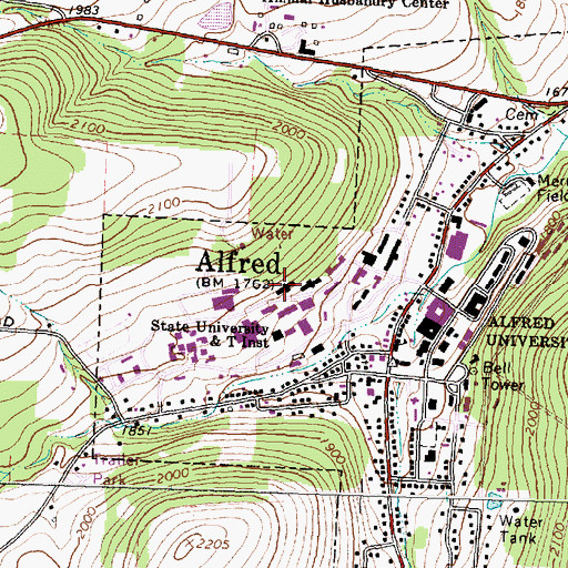 Topographic Map of Peet Hall, NY