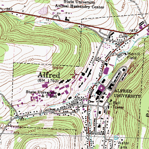 Topographic Map of Shults Hall, NY