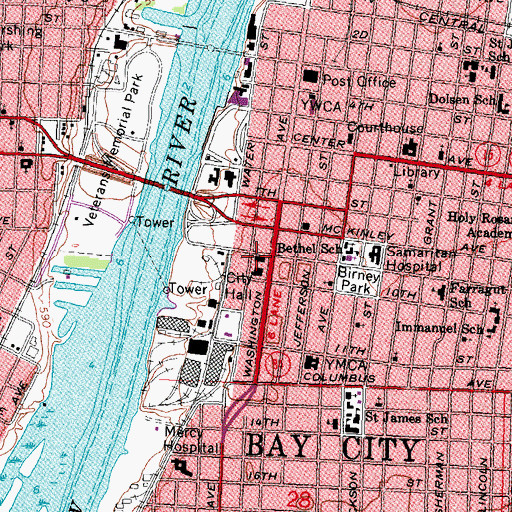 Topographic Map of Bay County Historical Museum, MI