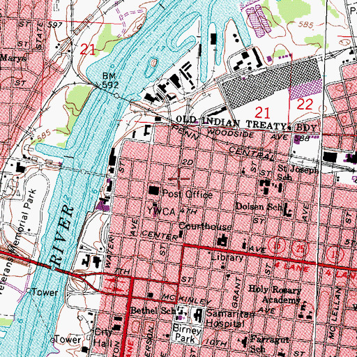 Topographic Map of Law Enforcement Center, MI