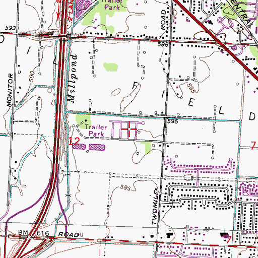Topographic Map of Alpine Village Mobile Home Park, MI