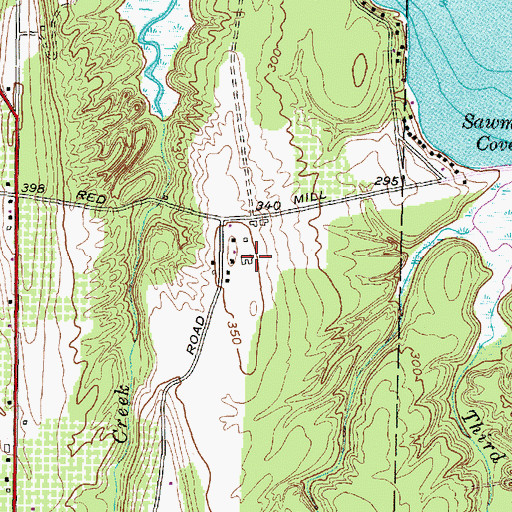 Topographic Map of Alasa Farms, NY