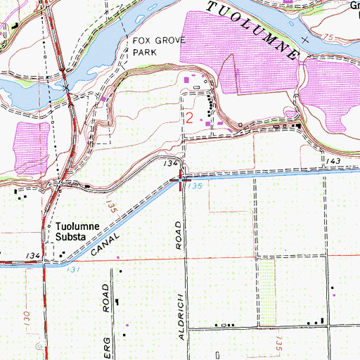 Topographic Map of Ceres Main Canal, CA